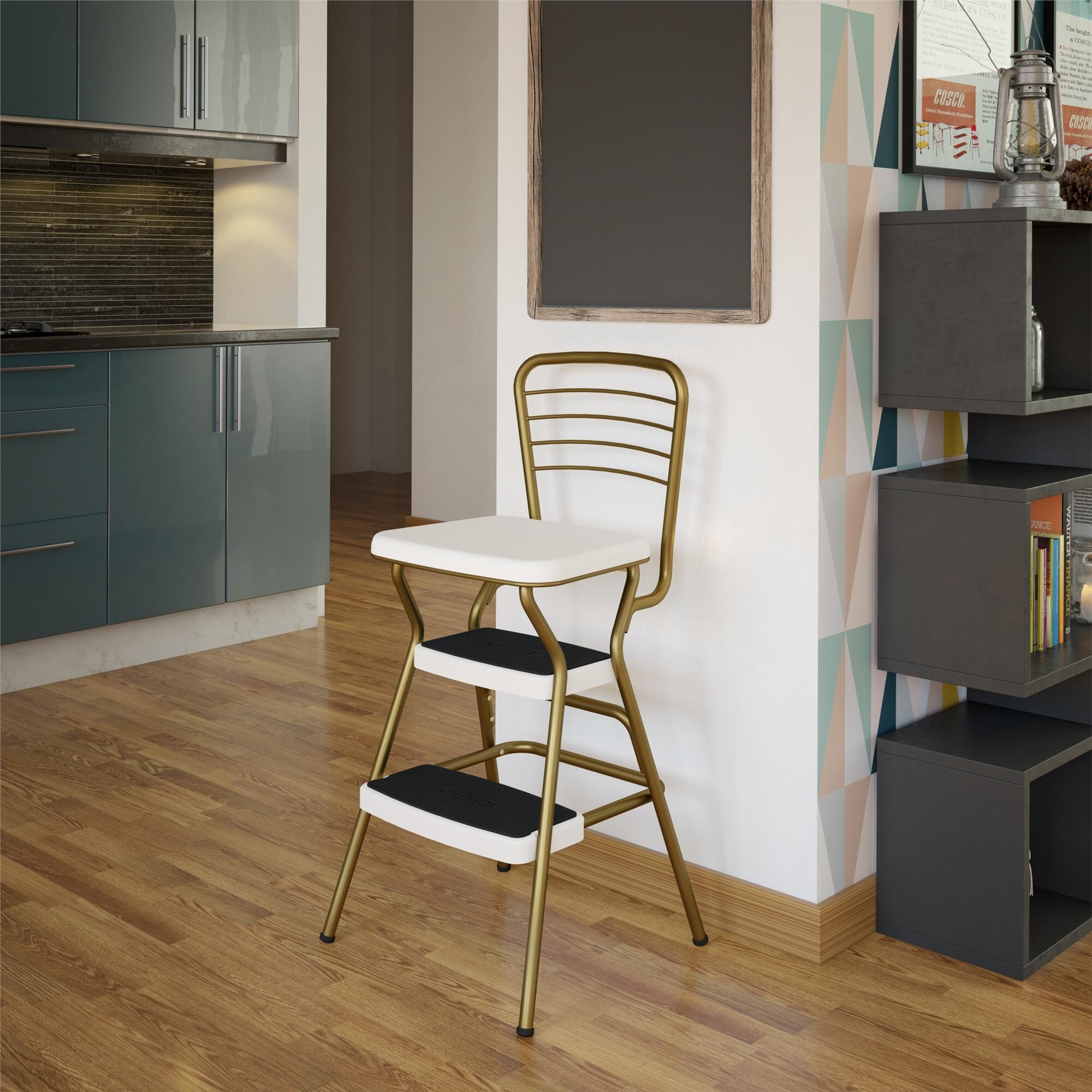 COSCO Stylaire Retro Chair Step Stool with Flip Up Seat Bed Bath Beyond 28220658